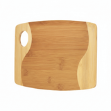Two‑Tone Bamboo Cutting Board with Handle — Custom Engravable | 11 x 9
