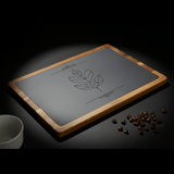Acacia & Slate Serving Board — 13 x 9 | Handcrafted Charcuterie & Engravable Board