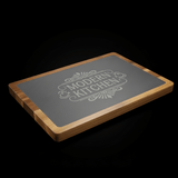 Acacia & Slate Serving Board — 13 x 9 | Handcrafted Charcuterie & Engravable Board