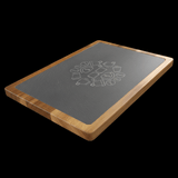 Acacia & Slate Serving Board — 13 x 9 | Handcrafted Charcuterie & Engravable Board