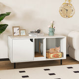 40" Cat Litter Box Enclosure for Two Cats — Hidden Cat Washroom in White