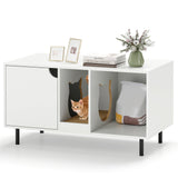 40" Cat Litter Box Enclosure for Two Cats — Hidden Cat Washroom in White