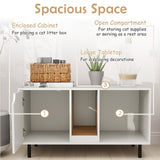 40" Cat Litter Box Enclosure for Two Cats — Hidden Cat Washroom in White