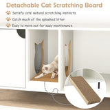 40" Cat Litter Box Enclosure for Two Cats — Hidden Cat Washroom in White