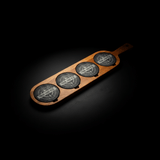 Acacia & Slate Serving Board with Handle — Handcrafted Charcuterie & Appetizer Board | 18 x 12