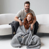 SURI Alpaca Throw — Dark Gray + Light Gray | Handwoven in the Andes