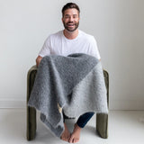 SURI Alpaca Throw — Dark Gray + Light Gray | Handwoven in the Andes