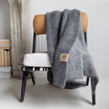 SURI Alpaca Throw — Dark Gray + Light Gray | Handwoven in the Andes