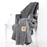 SURI Alpaca Throw — Dark Gray + Light Gray | Handwoven in the Andes
