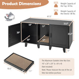 2‑Door Cat Litter Box Enclosure with Winding Entry & Scratching Board — Modern Black
