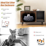 Cat Litter Box Enclosure with Double Doors — Modern Black & Wood