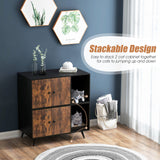 Cat Litter Box Enclosure with Double Doors — Modern Black & Wood
