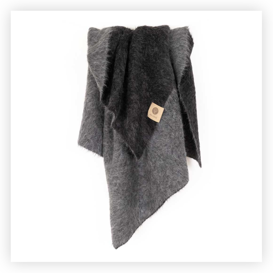 Dark grey and light grey blanket