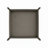 Personalized Leather Valet Tray — Folding Laser‑Engravable Catchall (6x6, Three Colors)