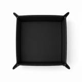 Personalized Leather Valet Tray — Folding Laser‑Engravable Catchall (6x6, Three Colors)