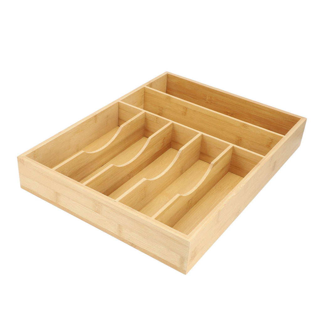 Bamboo 7‑Section Drawer Organizer — Modern Natural Storage Solution