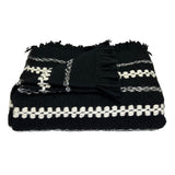 Chunky Cuzco Alpaca Throw — Black + White | Handmade in Peru