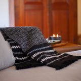 Chunky Cuzco Alpaca Throw — Black + White | Handmade in Peru