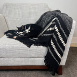 Chunky Cuzco Alpaca Throw — Black + White | Handmade in Peru