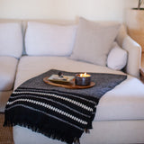Chunky Cuzco Alpaca Throw — Black + White | Handmade in Peru