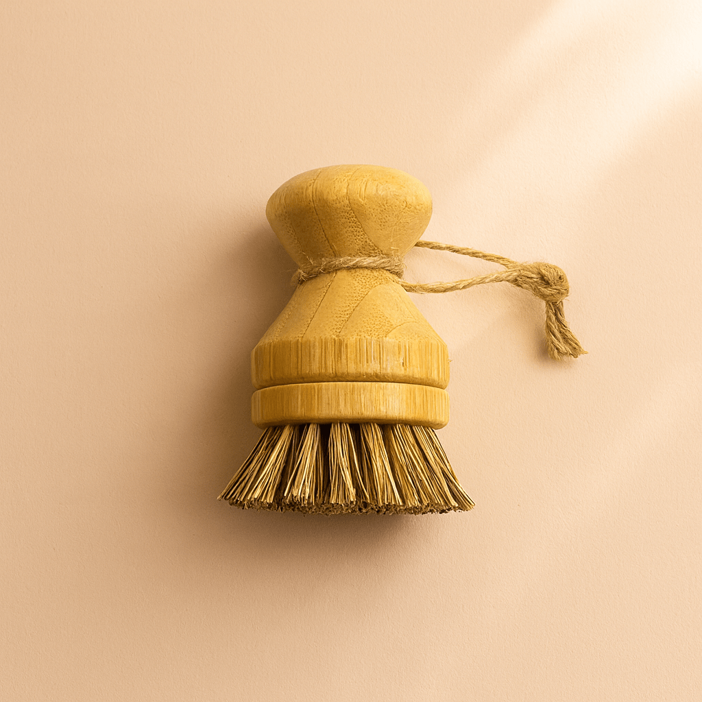 Modular Palm Pot Scrub Brush — Bamboo & Plant‑Fiber Cleaning Tool