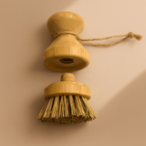 Modular Palm Pot Scrub Brush — Bamboo & Plant‑Fiber Cleaning Tool