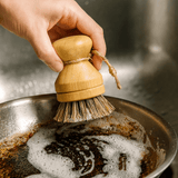 Modular Palm Pot Scrub Brush — Bamboo & Plant‑Fiber Cleaning Tool