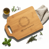 Personalized Bamboo Cutting Board with Handle — Custom Engravable | 11 x 7