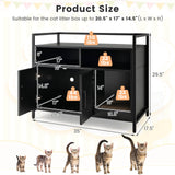 Hidden Cat Washroom with Double Doors & Scratch Cardboard — Modern Metal‑Frame Enclosure