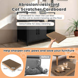 Hidden Cat Washroom with Double Doors & Scratch Cardboard — Modern Metal‑Frame Enclosure