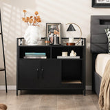 Hidden Cat Washroom with Double Doors & Scratch Cardboard — Modern Metal‑Frame Enclosure