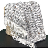 Chunky Cuzco Alpaca Throw — Gray + White | Handmade in Peru